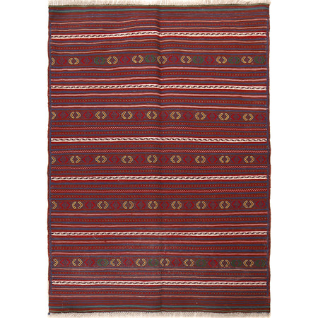 Traditional Flat Weave Kilim 3' 3" x 4' 5" ft / 100 x 135 cm - No. R22277