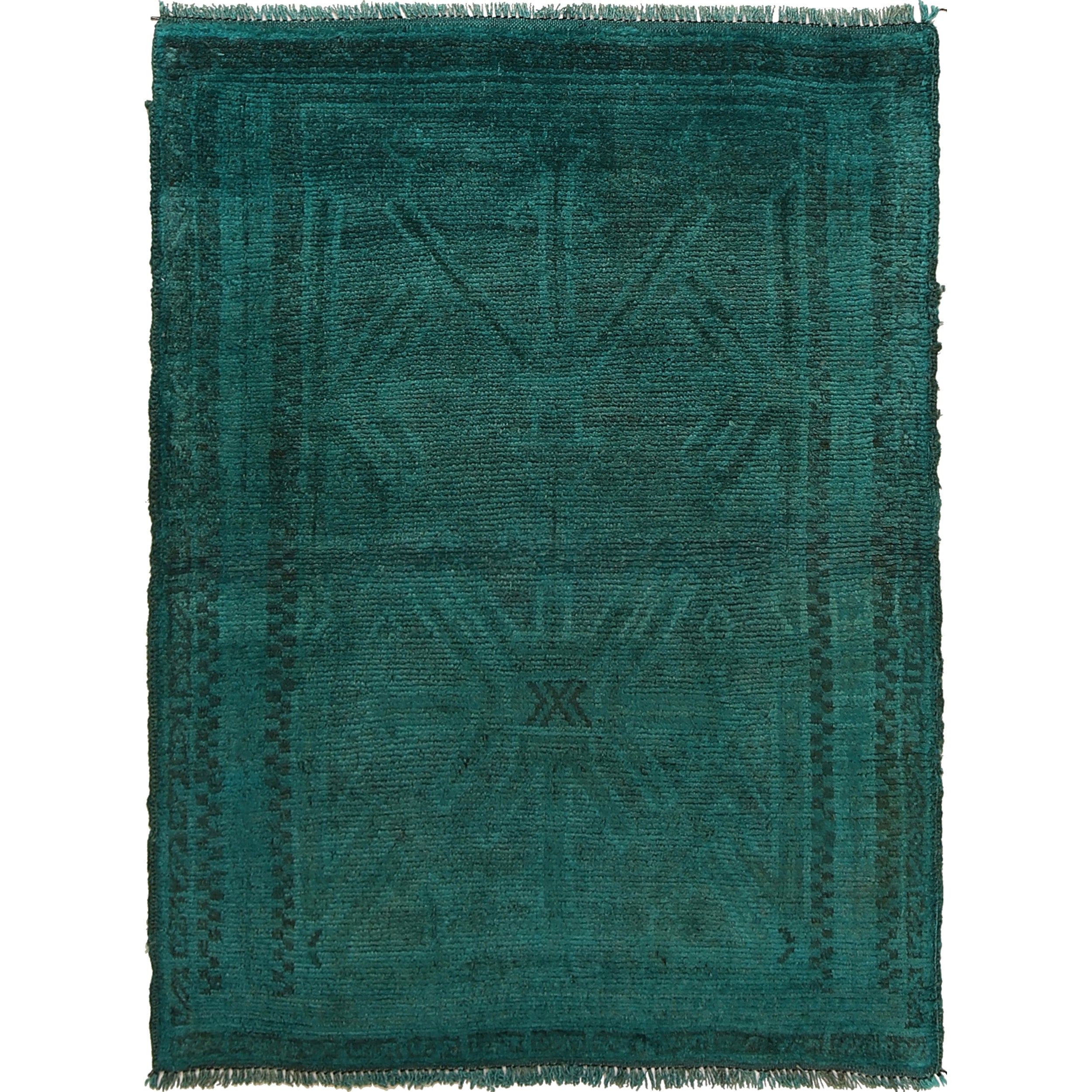 Handmade Overdye Carpet 2' 10" x 3' 10" ft / 86 x 118 cm - No. R22760