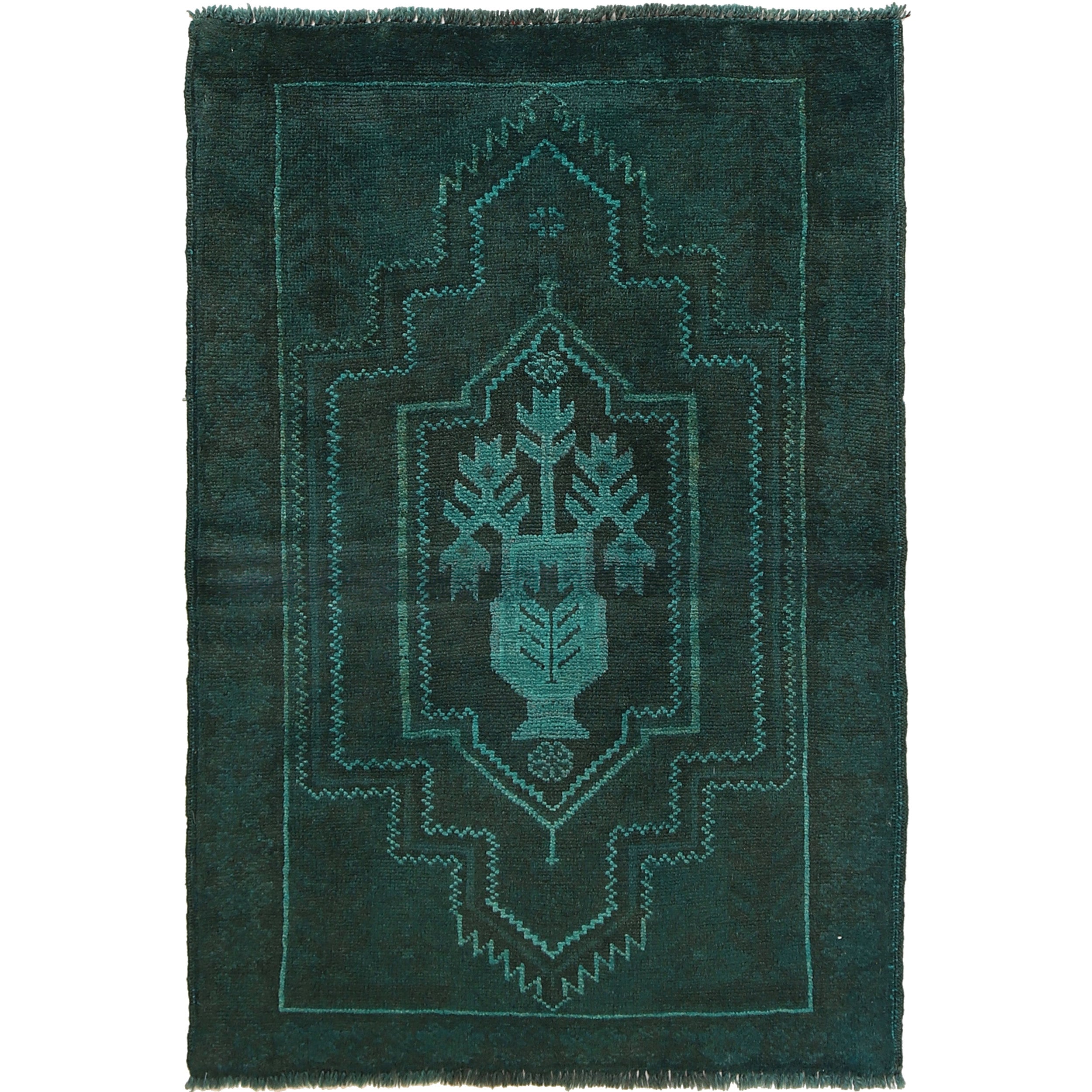 Handmade Overdye Carpet 2' 9" x 4' 4" ft / 85 x 131 cm - No. R22782