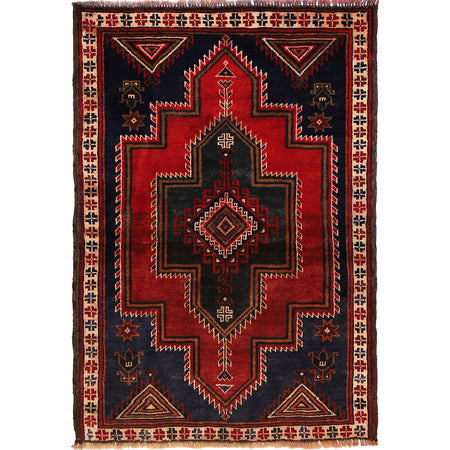 Handmade Balochi Carpet 2' 11" x 4' 3" ft / 90 x 130 cm - No. R22825