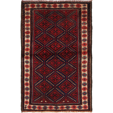Traditional Baloch Rug 2' 11" x 4' 8" ft / 90 x 141 cm - No. R22828