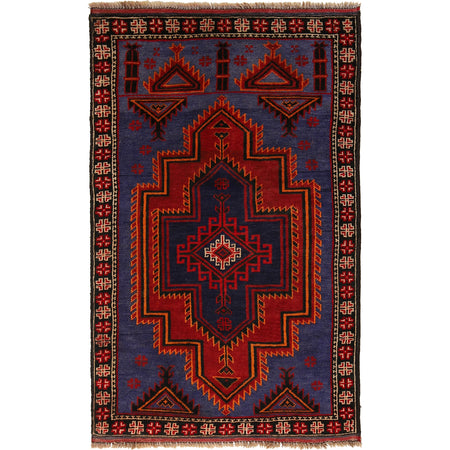 Traditional Baloch Rug 2' 10" x 4' 8" ft / 87 x 142 cm - No. R22846
