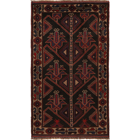 Traditional Baloch Rug 2' 9" x 4' 10" ft / 84 x 147 cm - No. R22853