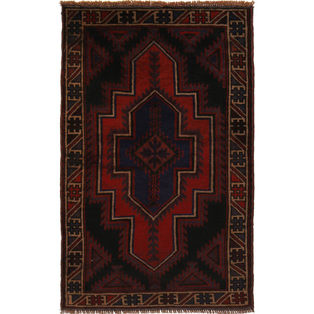 Traditional Baloch Rug 2' 10" x 4' 9" ft / 87 x 145 cm - No. R22857