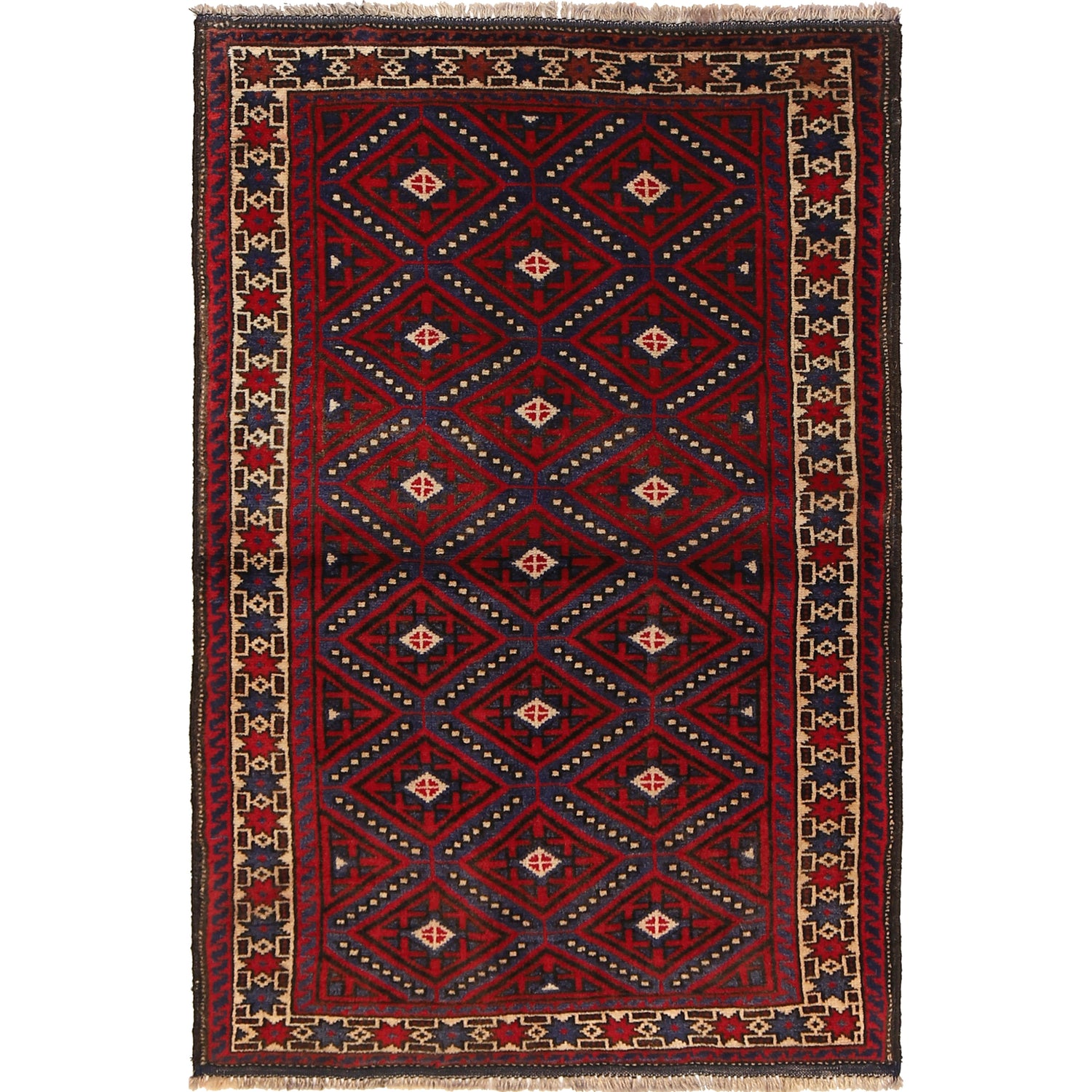 Traditional Baloch Rug 3' 0" x 4' 8" ft / 92 x 143 cm - No. R22937