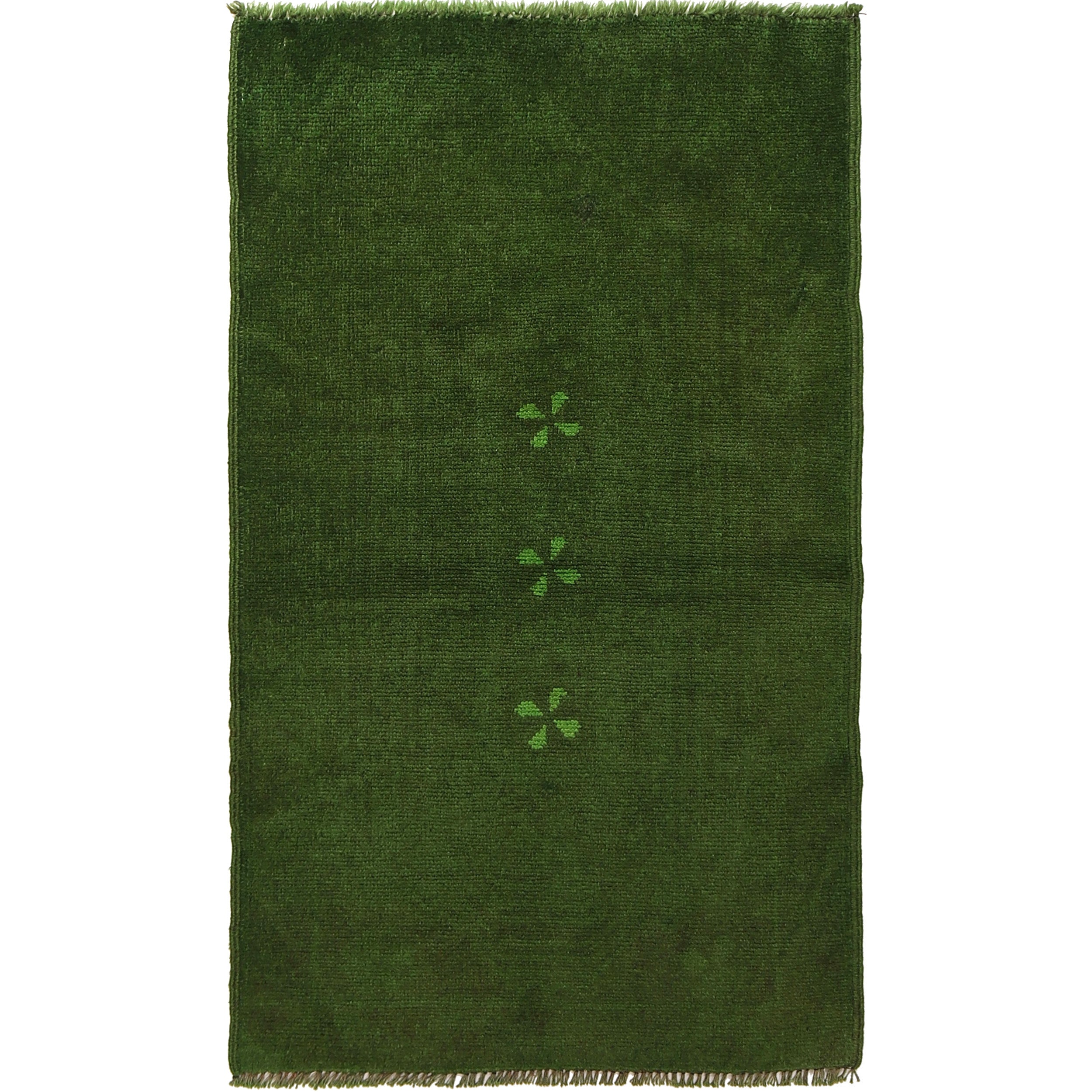 Green Overdyed Area Rug 2' 7" x 4' 4" ft / 80 x 133 cm - No. R22969