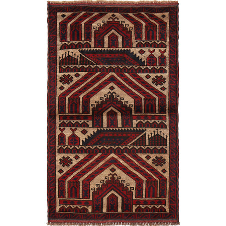 Muslim Prayer Rug 2' 9" x 4' 9" ft / 85 x 145 cm - R23696