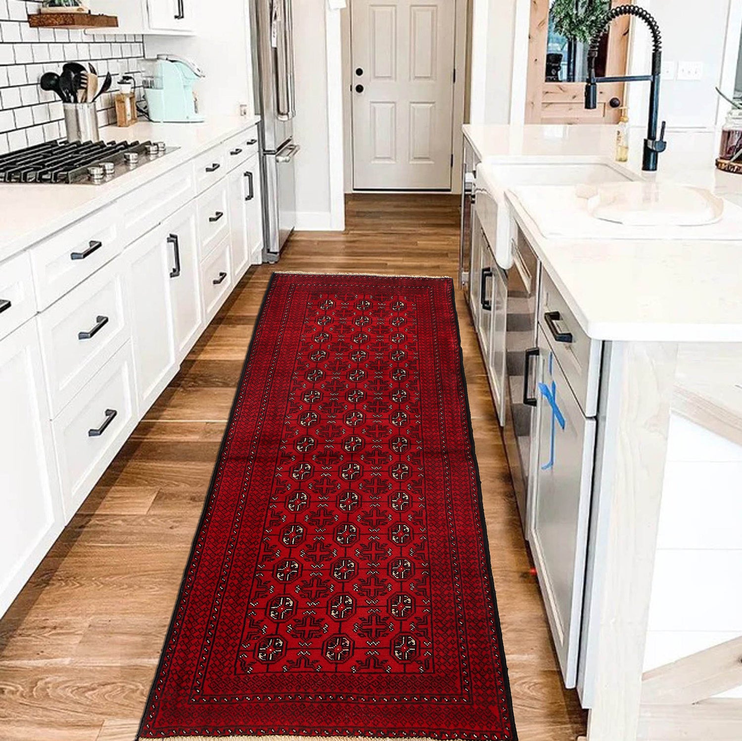 Oriental Bukhara Area Runner Rug 2' 7" x 6' 0" ft / 78 x 183 cm - No. R23735