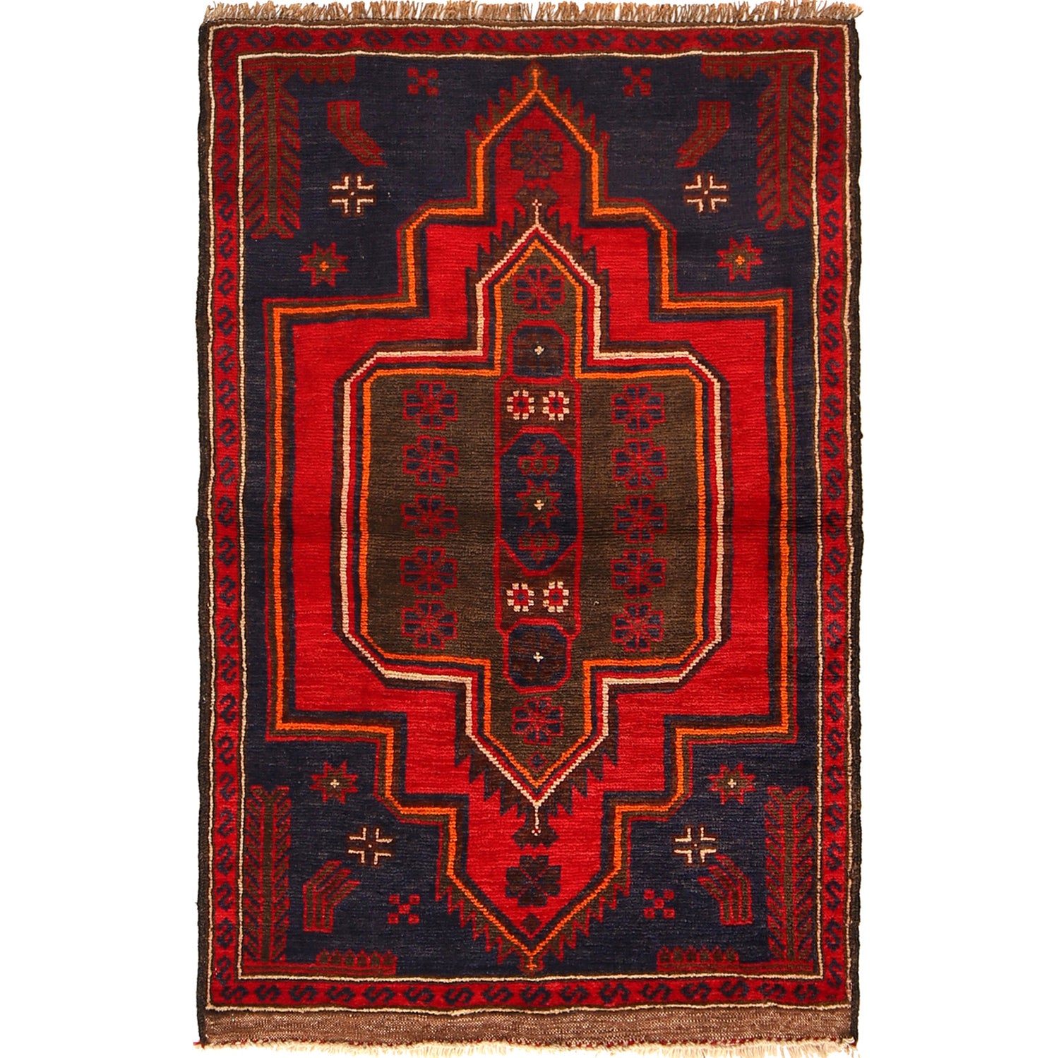 Traditional Baloch Rug 2' 10" x 4' 6" ft / 87 x 138 cm - No. R23755