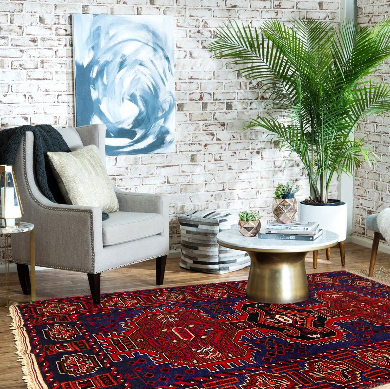 Handmade Baluchi Rug 4' 4" x 6' 7" ft / 133 x 200 cm - No. R23765