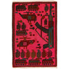 Pink War Rug 2' 0" x 2' 11" ft / 60 x 88 cm - No. R23775