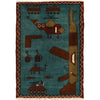 Authentic Afghan War Area Rug 2' 1" x 2' 11" ft / 64 x 90 cm - No. R23776