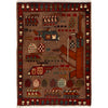 Brown War Rug 2' 0" x 2' 10" ft / 62 x 86 cm - No. R23798