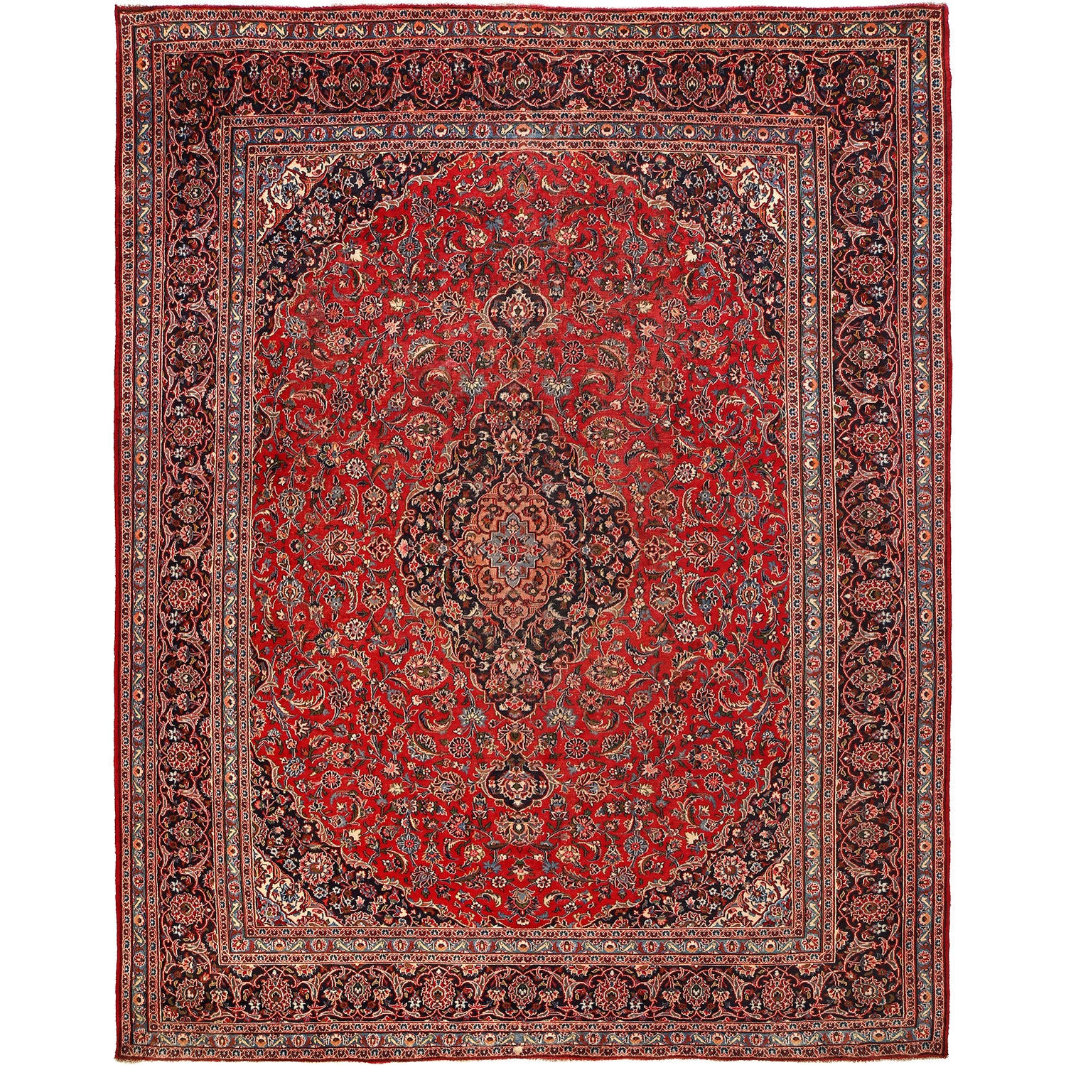 Persian Kashan Rug 9' 7" x 12' 6" ft / 292 x 382 cm - No. R24109