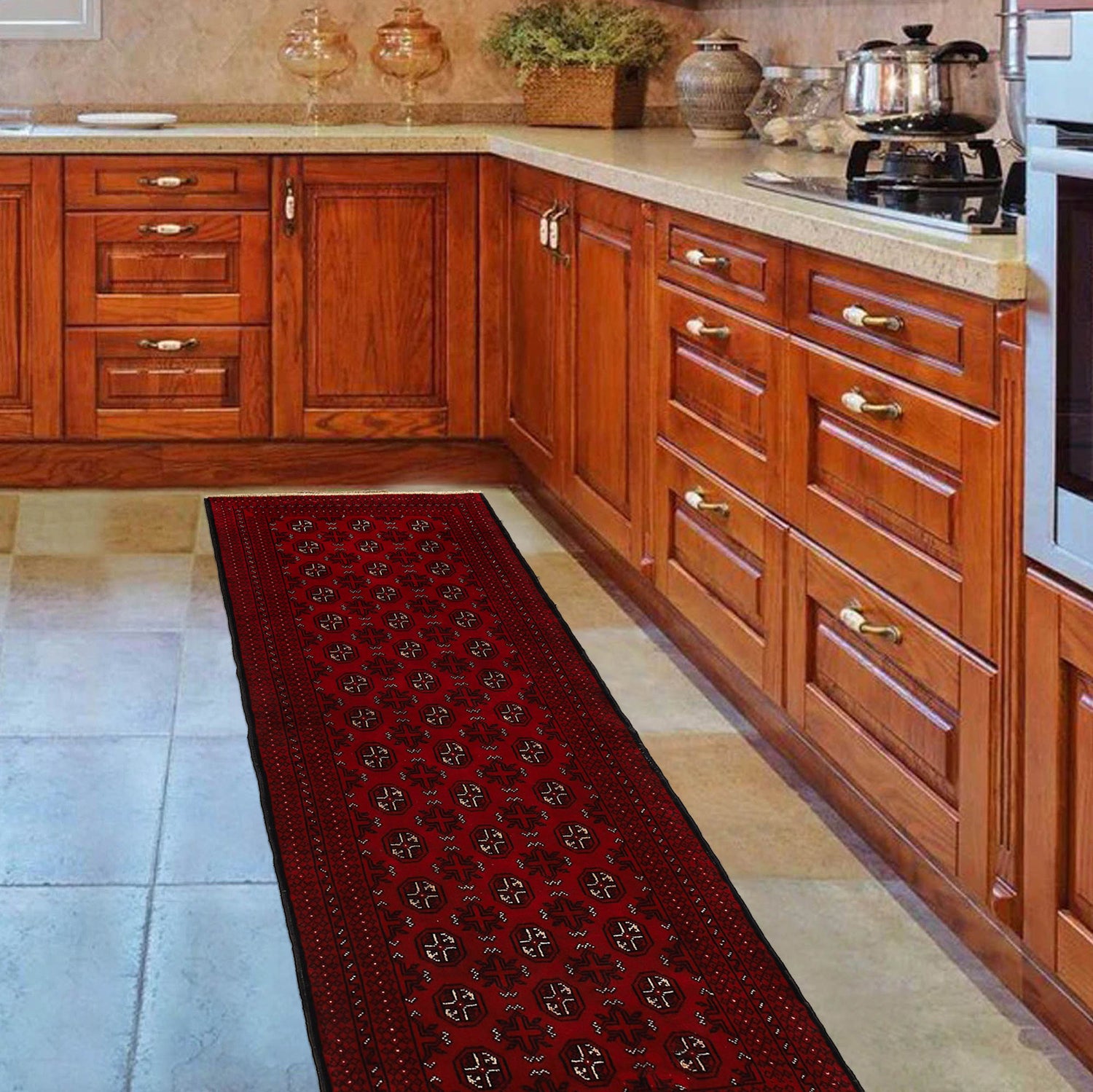 Oriental Bokhara Runner Rug 2' 8" x 6' 3" ft / 80 x 191 cm - No. R24134