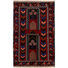 Traditional Baloch Rug 2' 8" x 4' 3" ft / 81 x 130 cm - No. R24199