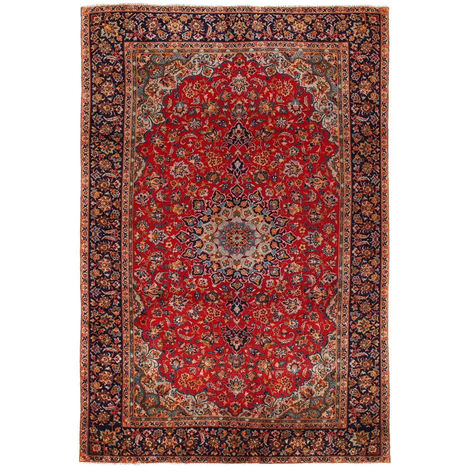 Persian Isfahan Carpet 7' 5" x 11' 2" ft / 225 x 340 cm - No. R24266