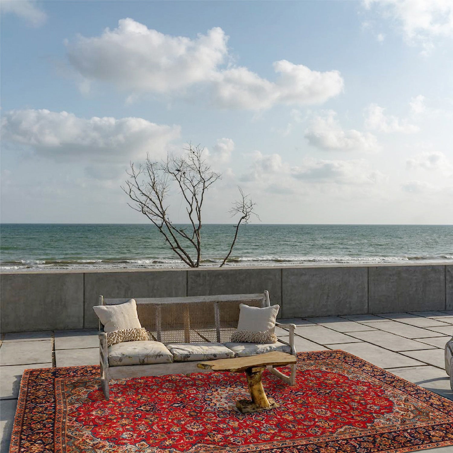 Persian Isfahan Carpet 7' 5" x 11' 2" ft / 225 x 340 cm - No. R24266