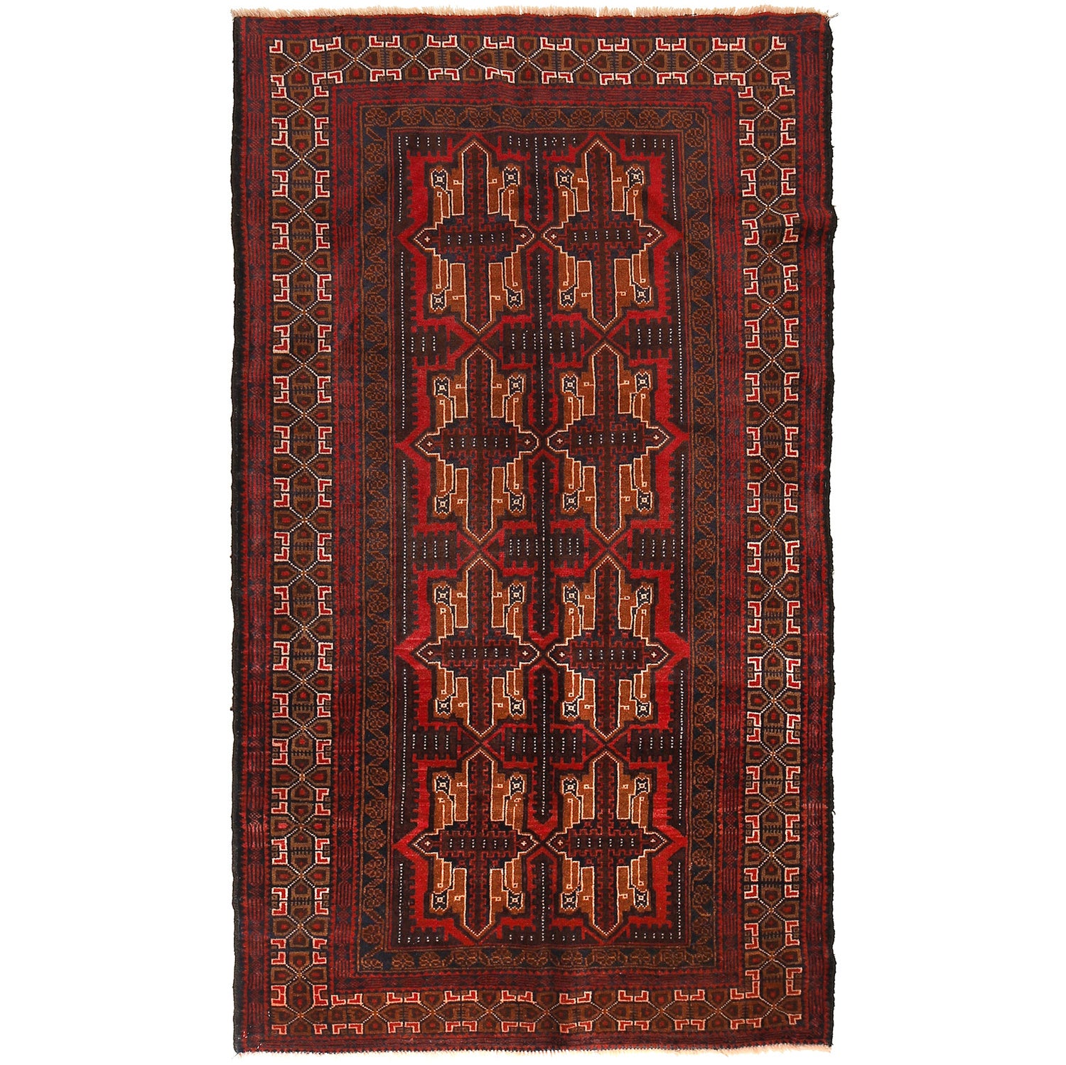 Baluch Short Rug 3' 7" x 6' 7" ft / 110 x 200 cm - No. R24774