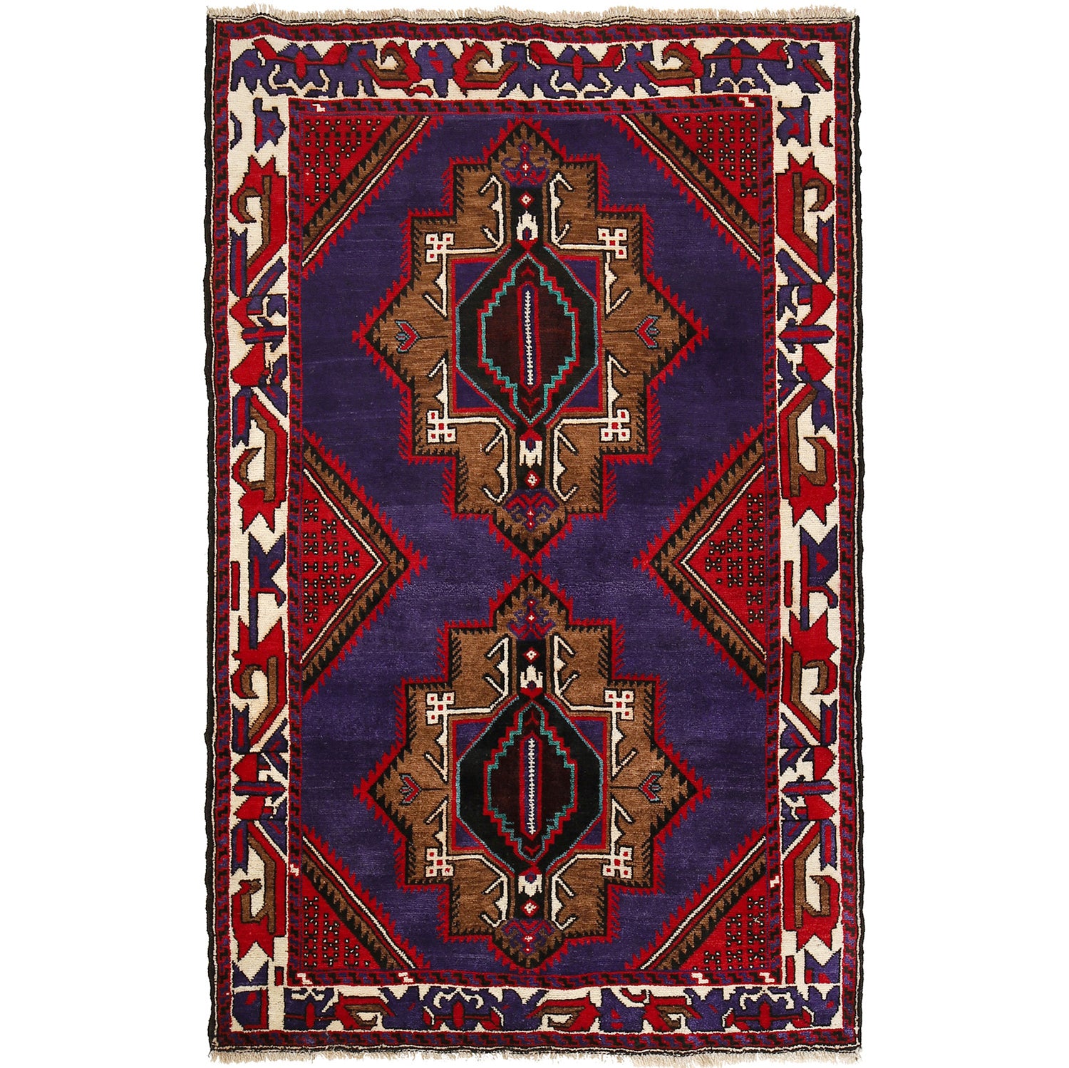 Baluch Short Rug 4' 1" x 6' 7" ft / 124 x 200 cm - No. R24775
