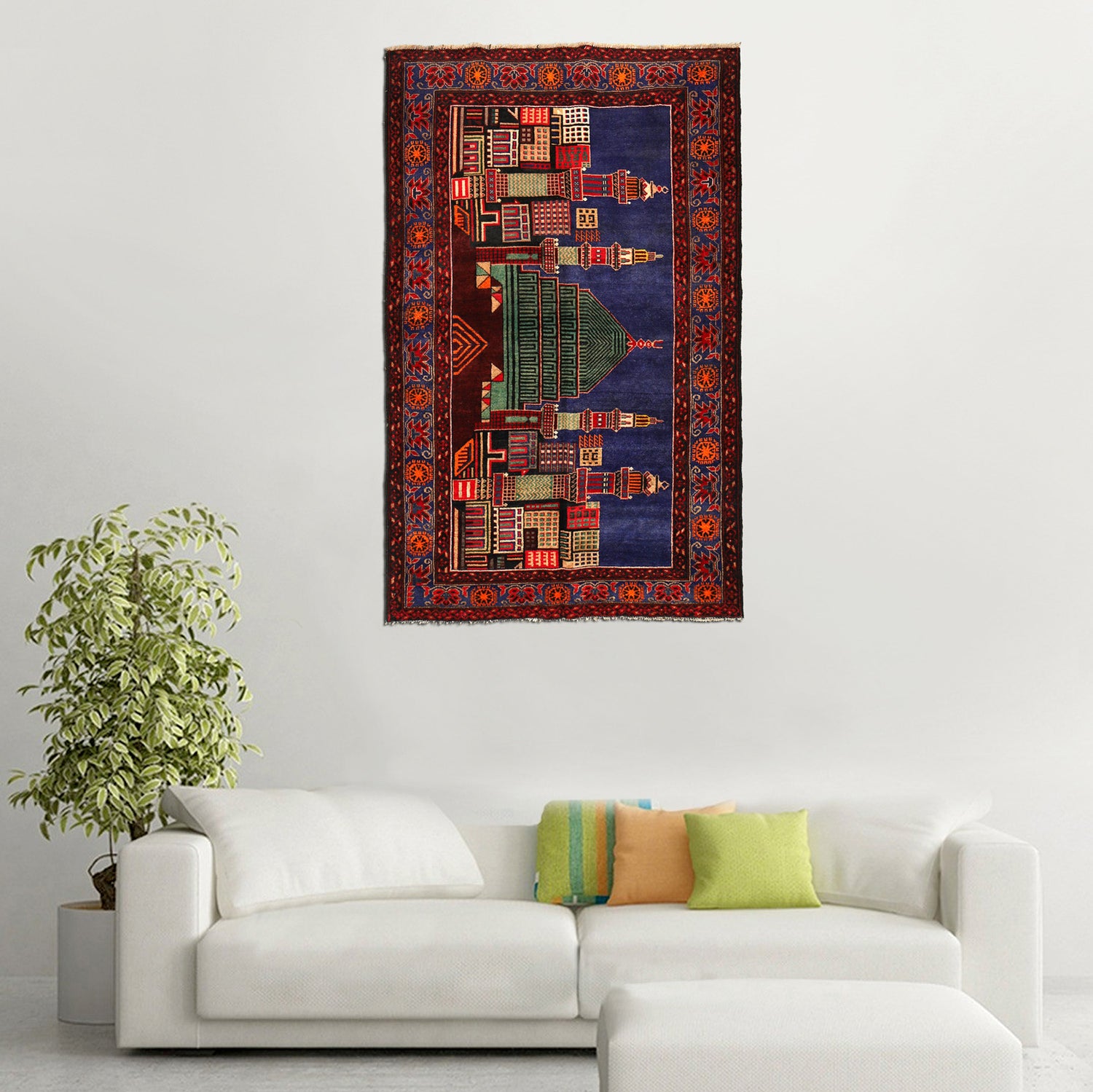 Handmade Pictorial Carpet 3' 11" x 6' 6" ft / 120 x 198 cm - No. R24781