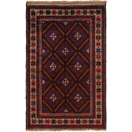 Traditional Baloch Rug 2' 12" x 4' 9" ft / 91 x 145 cm - No. R24850