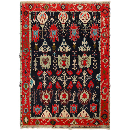 Hand Knotted Kohistani Carpet 5' 6" x 7' 8" ft / 167 x 234 cm - No. R25332