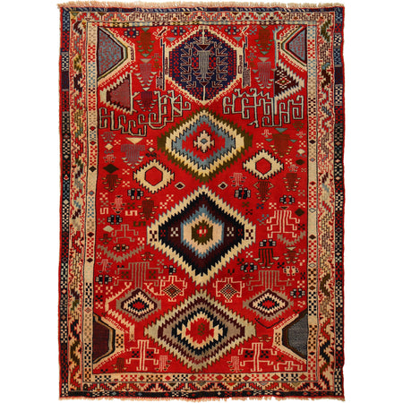 Hand Knotted Kohistani Carpet 5' 5" x 7' 7" ft / 166 x 230 cm - No. R25333