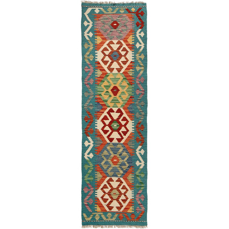 Hand Woven Wool Kelim 1' 10" x 6' 7" ft / 55 x200 cm - No. R26039