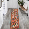 Colorful Flat-Weave Wool Kilim Runner 2' 2" x 6' 6" ft / 67 x 197 cm - No. R26151