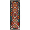 Colorful Flat-Weave Wool Kilim Runner 2' 0" x 6' 4" ft / 61 x 192 cm - No. R26271