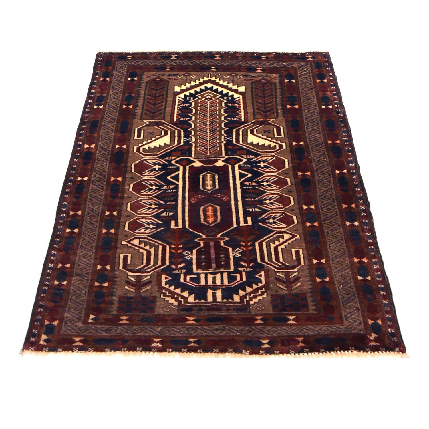 Islamic Prayer Carpet 2' 9" x 3' 10" ft / 83 x 116 cm - No. R36523