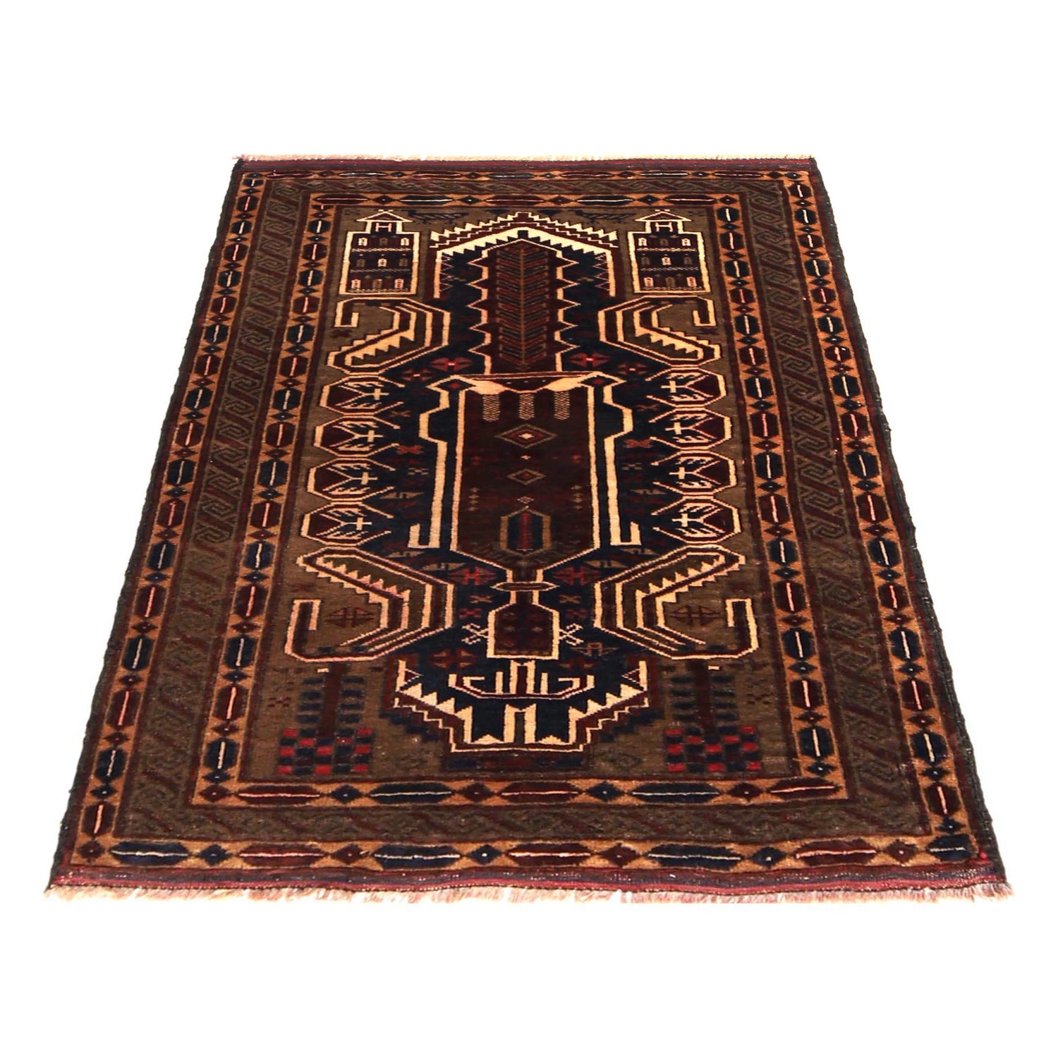 Hand Knotted Prayer Rug 2' 9" x 3' 10" ft / 83 x 118 cm - No. R36524