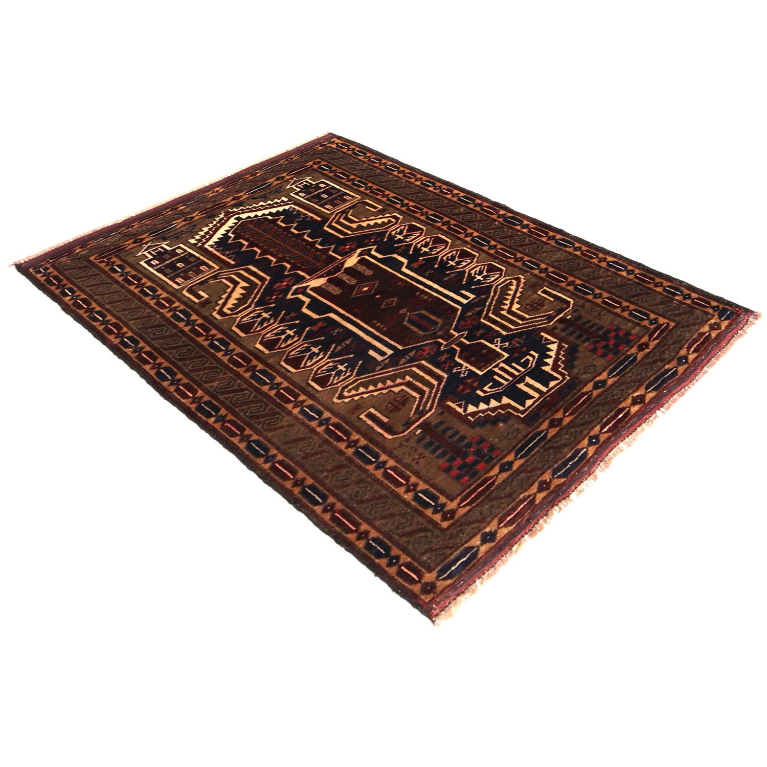 Hand Knotted Prayer Rug 2' 9" x 3' 10" ft / 83 x 118 cm - No. R36524