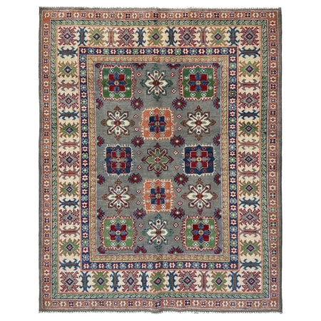 Gray Color Kazak Rug 4' 11" x 6' 6" ft / 149 x 199 cm - No. R37365