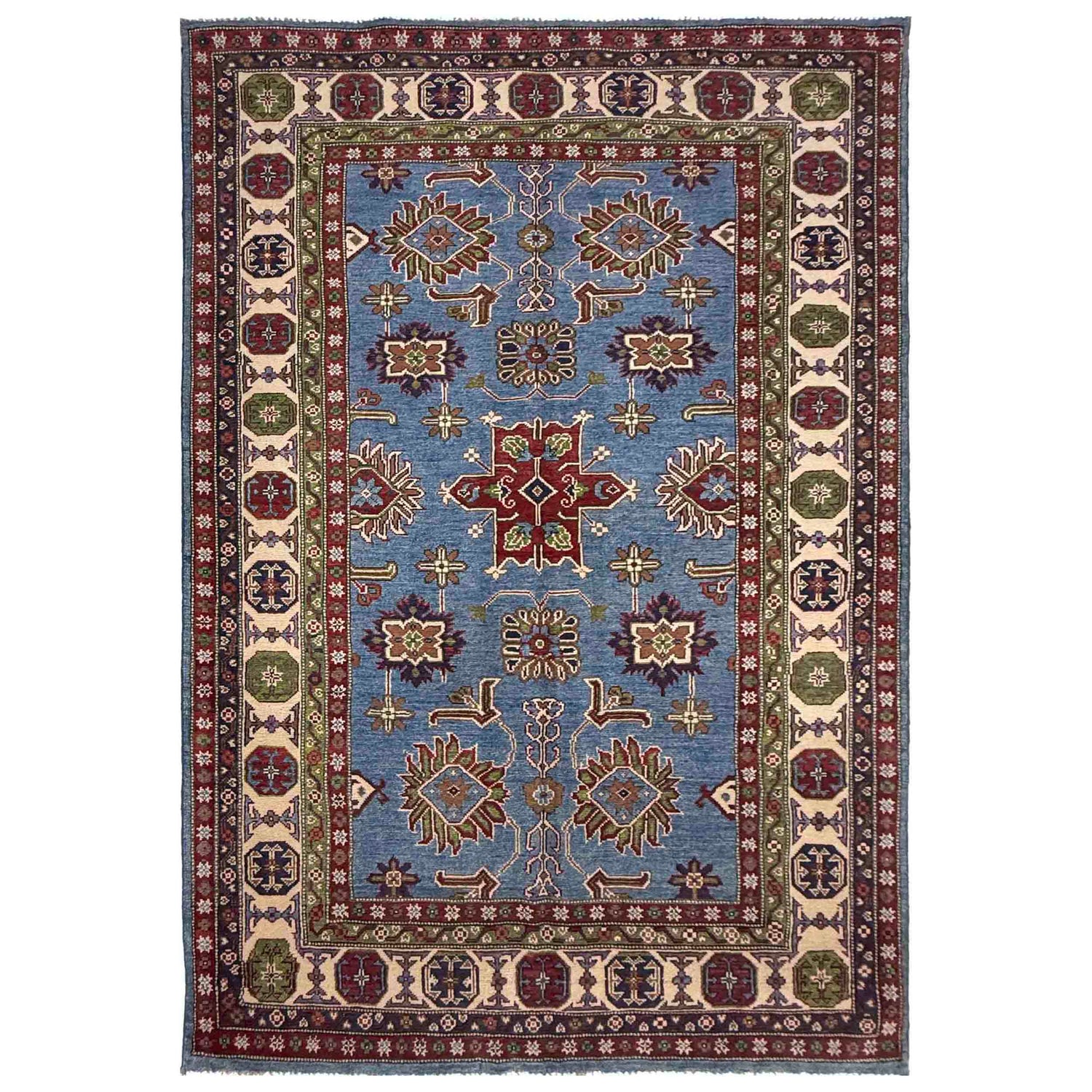 Blue Color Kazak Rug 4' 9" x 7' 10" ft / 146 x 239 cm - No. R37366