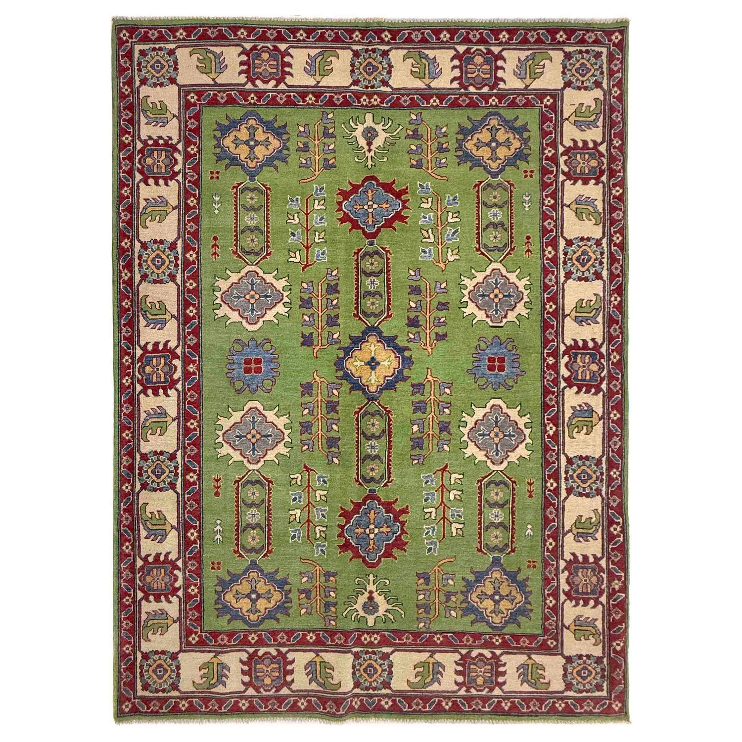Handmade Kazak Area Rug 5' 8" x 8' 4" ft / 173 x 253 cm - No. R37374
