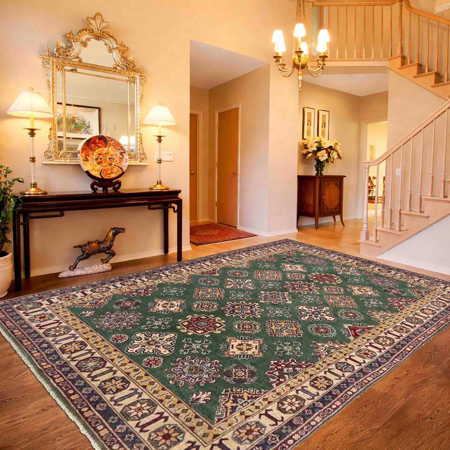 Oriental Kazak Rug 5' 5" x 8' 0" ft / 166 x 243 cm - No. R37375