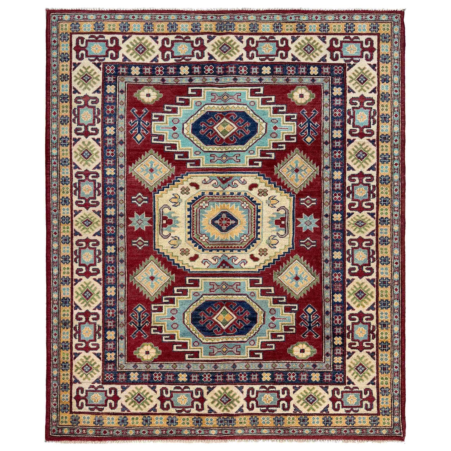 Hand knotted Kazak Rugs 5' 0" x 6' 6" ft / 153 x 198 cm - No. R37377