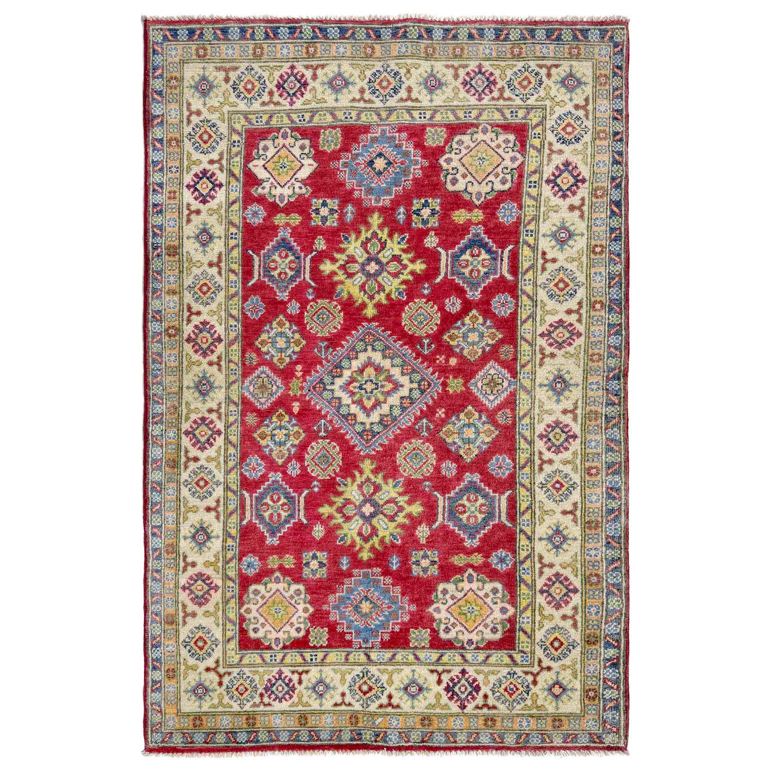Hand knotted Kazak Rugs 4' 2" x 5' 11" ft / 128 x 180 cm - No. R37379