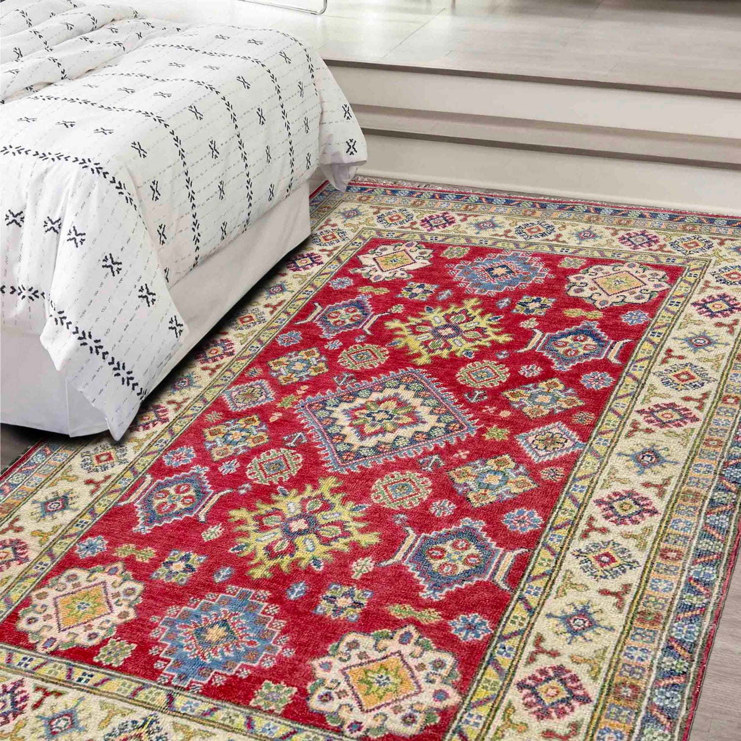 Hand knotted Kazak Rugs 4' 2" x 5' 11" ft / 128 x 180 cm - No. R37379