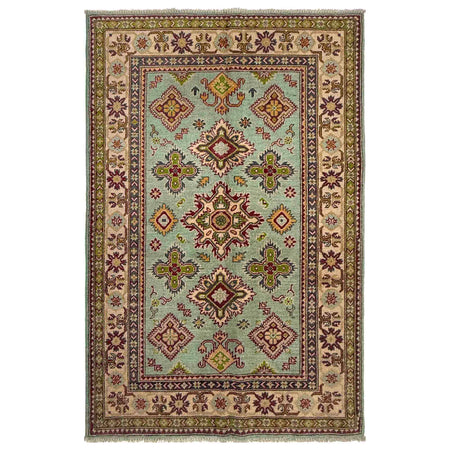 Hand Knotted Kazak Oriental Rug 3' 10" x 5' 10" ft / 116 x 178 cm - No. R37381