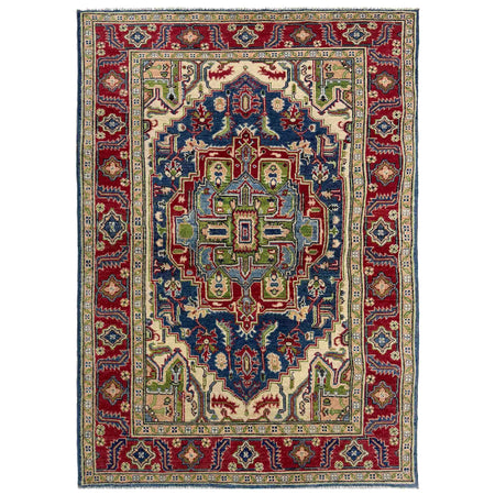 Hand Knotted Heriz Rug 4' 0" x 6' 7" ft / 122 x 200 cm - No. R37382