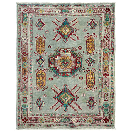 Hand knotted Kazak Carpet 4' 2" x 5' 8" ft / 126 x 173 cm - No. R37383
