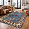 Blue Color Kazak Rug 4' 10" x 6' 2" ft / 148 x 187 cm - No. R37388