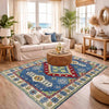 Handmade Kazak Area Rug 3' 10" x 5' 10" ft / 118 x 179 cm - No. R37389