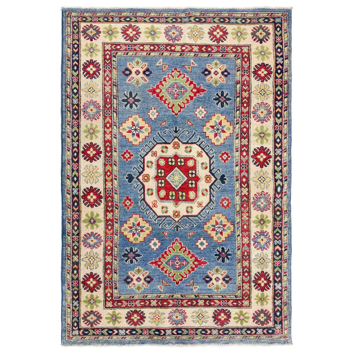 Oriental Kazak Rug 3' 8" x 5' 11" ft / 113 x 180 cm - No. R37396