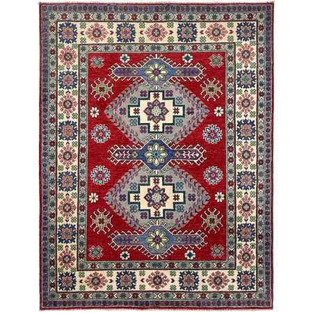 Handmade Kazak Area Rug 4' 11" x 6' 5" ft / 150 x 196 cm - No. R37397