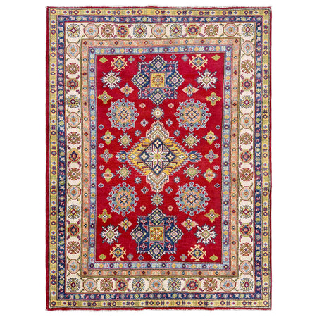Red Color Kazak Rug 4' 8" x 6' 7" ft / 142 x 201 cm - No. R37398