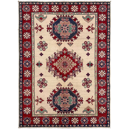 Beige Color Kazak Rug 3' 11" x 5' 8" ft / 120 x 172 cm - No. R37399